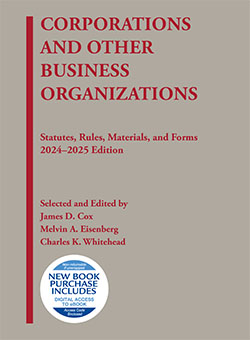 Cox, Eisenberg, and Whitehead's Corporations and Other Cox, Eisenberg, and Whitehead's Corporations and Other